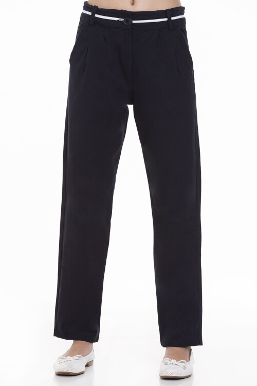 Kız Çocuk Beli Ayarlanabilir Gabardin Pantolon 9-14 Yaş Lx246