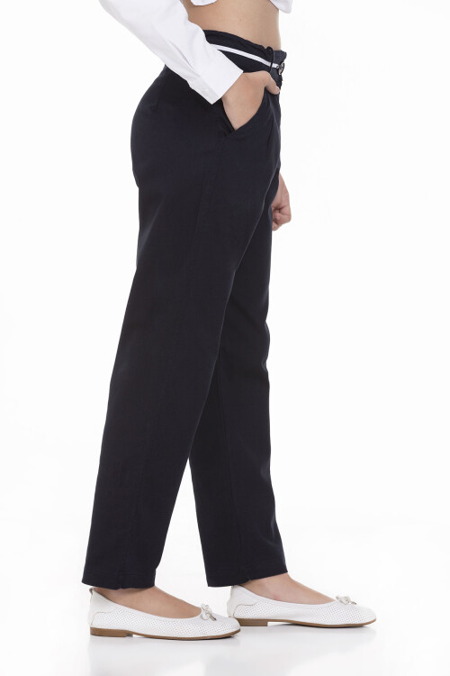 Kız Çocuk Beli Ayarlanabilir Gabardin Pantolon 9-14 Yaş Lx246