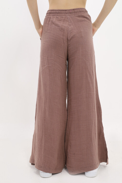 Kız Çocuk Ekstra Geniş Paçalı Muslin Pantolon LX 229