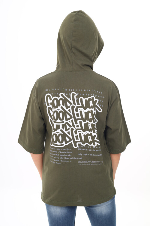 Erkek Çocuk Kapüşonlu Kanguru Cepli T-Shirt 9-14 Yaş Lx7072