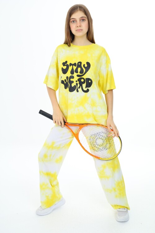 Kız Çocuk Batik Baskılı Alt-Üst Takım 7-12 Yaş Px026