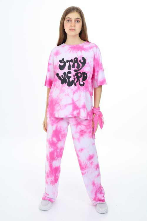 Kız Çocuk Batik Baskılı Alt-Üst Takım 7-12 Yaş Px026