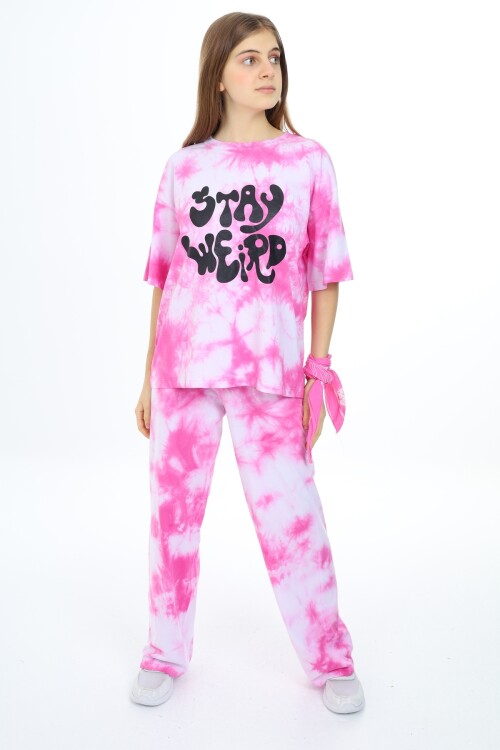 Kız Çocuk Batik Baskılı Alt-Üst Takım 7-12 Yaş Px026