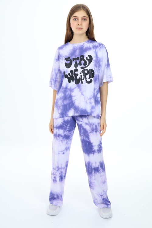 Kız Çocuk Batik Baskılı Alt-Üst Takım 7-12 Yaş Px026