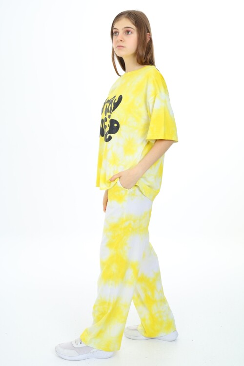 Kız Çocuk Batik Baskılı Alt-Üst Takım 7-12 Yaş Px026