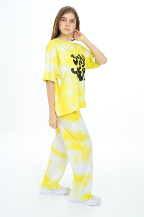 Kız Çocuk Batik Baskılı Alt-Üst Takım 7-12 Yaş Px026