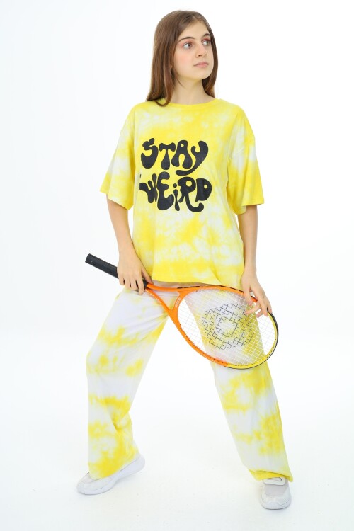 Kız Çocuk Batik Baskılı Alt-Üst Takım 7-12 Yaş Px026