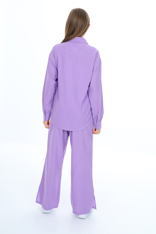 Kız Çocuk Gömlekli Alt-Üst Takım Lx311