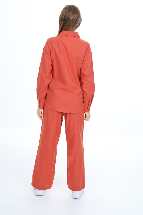 Kız Çocuk Gömlekli Alt-Üst Takım Lx311