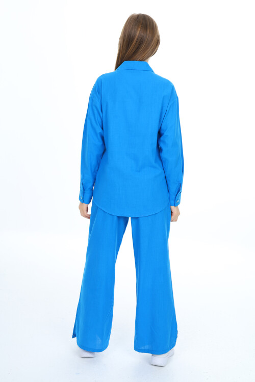 Kız Çocuk Gömlekli Alt-Üst Takım Lx311