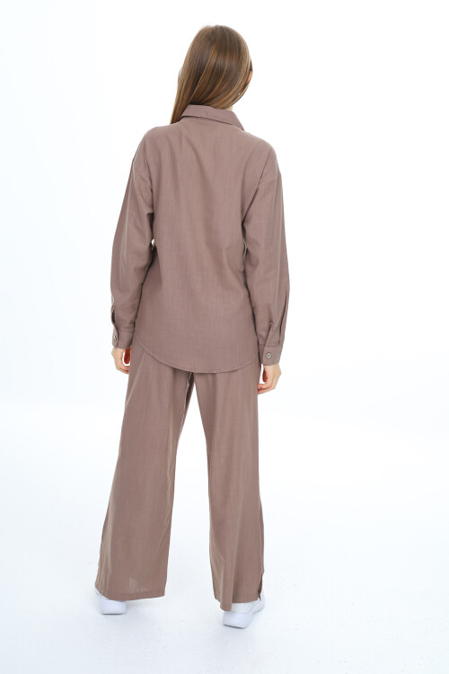 Kız Çocuk Gömlekli Alt-Üst Takım Lx311