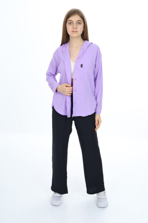 Kız Çocuk Kapüşonlu Gömlekli Takım 8-14 Yaş Lx309