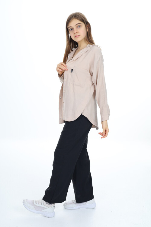 Kız Çocuk Kapüşonlu Gömlekli Takım 8-14 Yaş Lx309