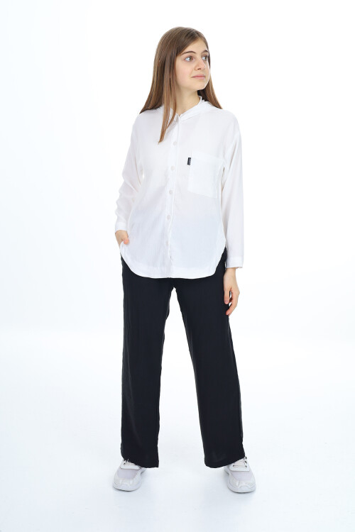 Kız Çocuk Kapüşonlu Gömlekli Takım 8-14 Yaş Lx309