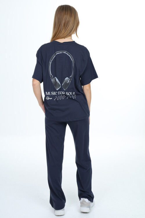 Kız Çocuk Kulaklık Baskılı Takım 9-14 Yaş LX303