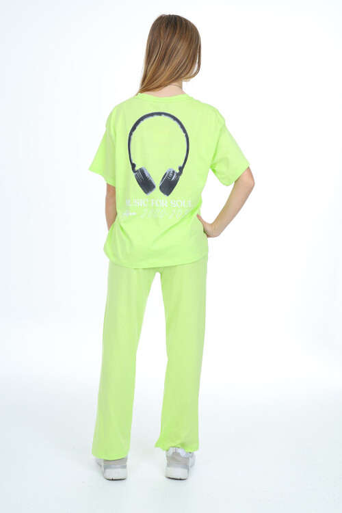 Kız Çocuk Kulaklık Baskılı Takım 9-14 Yaş LX303