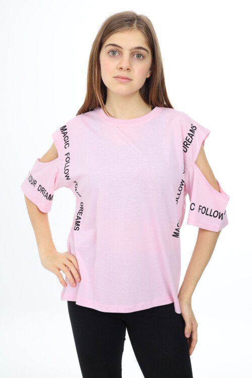 Kız Çocuk Omuzları Açık T-Shirt 9-14 Yaş px017