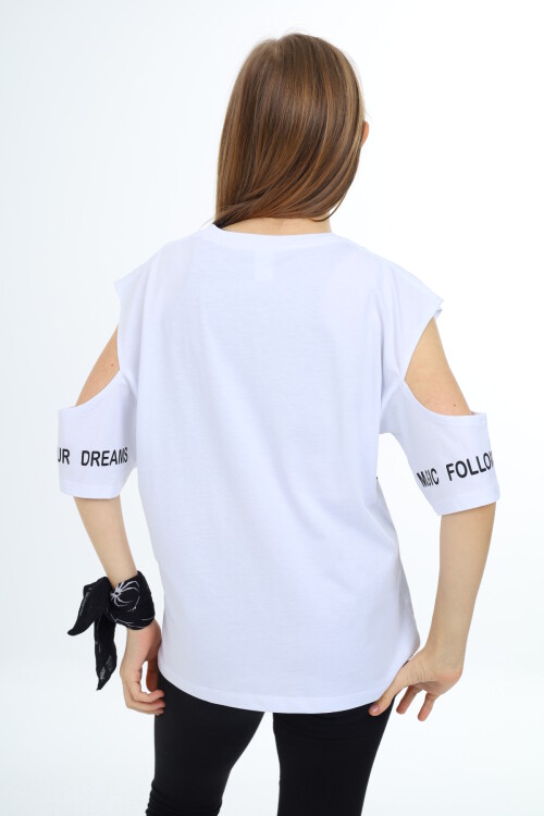 Kız Çocuk Omuzları Açık T-Shirt 9-14 Yaş px017