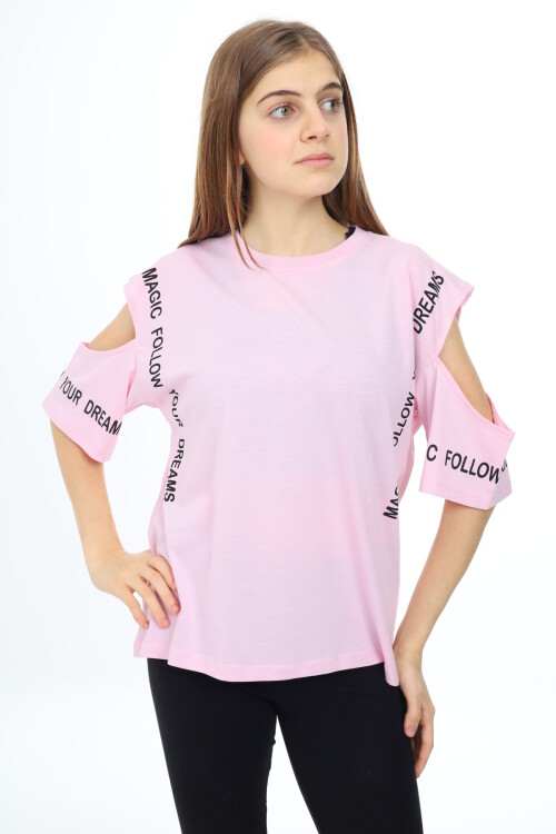 Kız Çocuk Omuzları Açık T-Shirt 9-14 Yaş px017