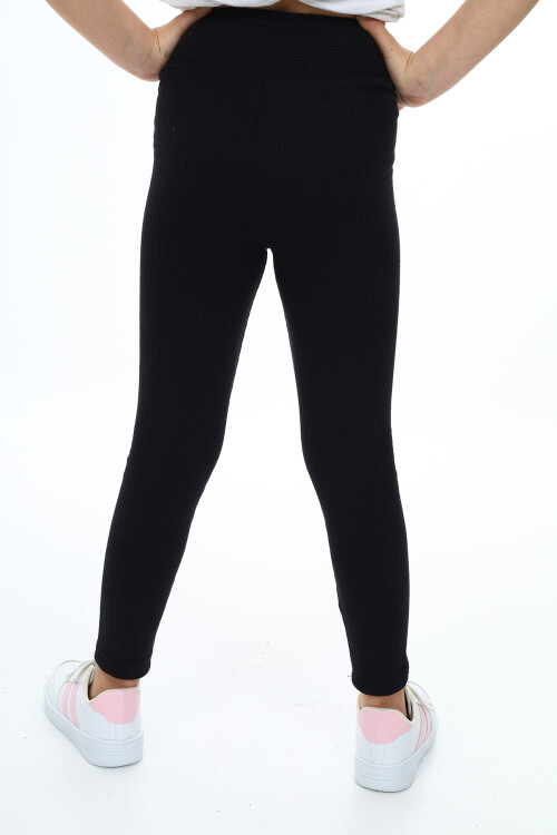 Kız Çocuk Yüksek Bel Fitilli Tayt 6-13 Yaş 9350