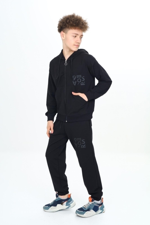 Erkek Çocuk Fermuarlı Kapüşonlu 2 İplik Eşofman Takımı px 7205