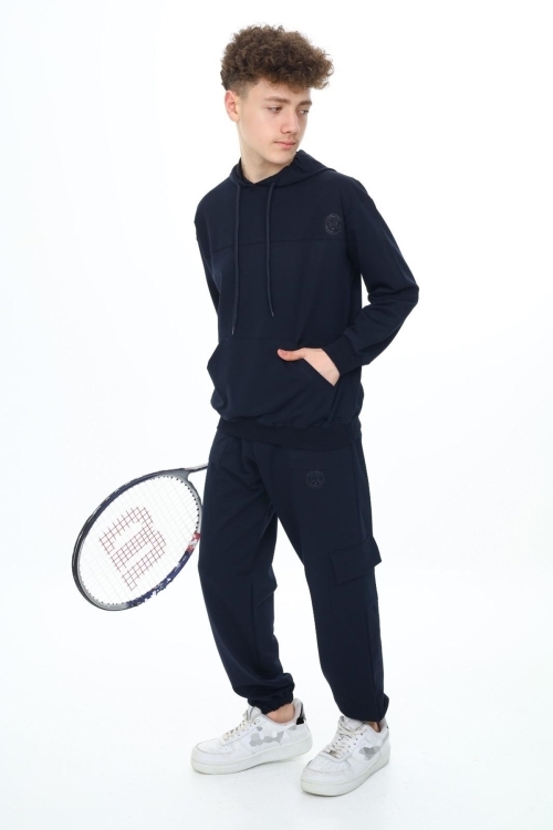 Erkek Çocuk Kapüşonlu 2 İplik Eşofman Takımı px7120