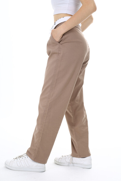 Kız Çocuk Bel Detaylı Gabardin Pantolon 9-14 Yaş Px352