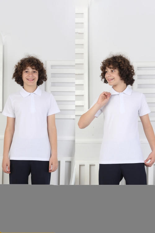 2li T-Shirt Erkek Çocuk %100 Pamuk Okul Tarz 5-13 Yaş 12277