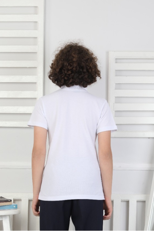 2li T-Shirt Erkek Çocuk %100 Pamuk Okul Tarz 5-13 Yaş 12277