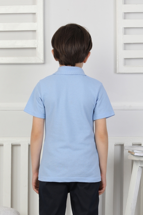 Erkek Çocuk %100 Pamuk Okul Tarz T-Shirt 5-13 Yaş 12273