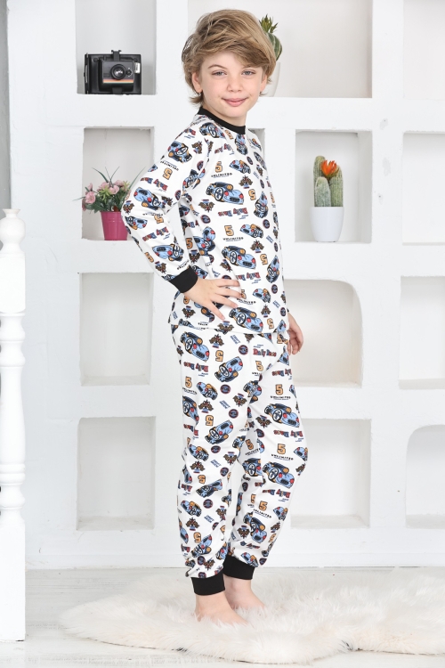 Erkek Çocuk Araba Baskılı Pijama Takımı 1-7 Yaş 12290