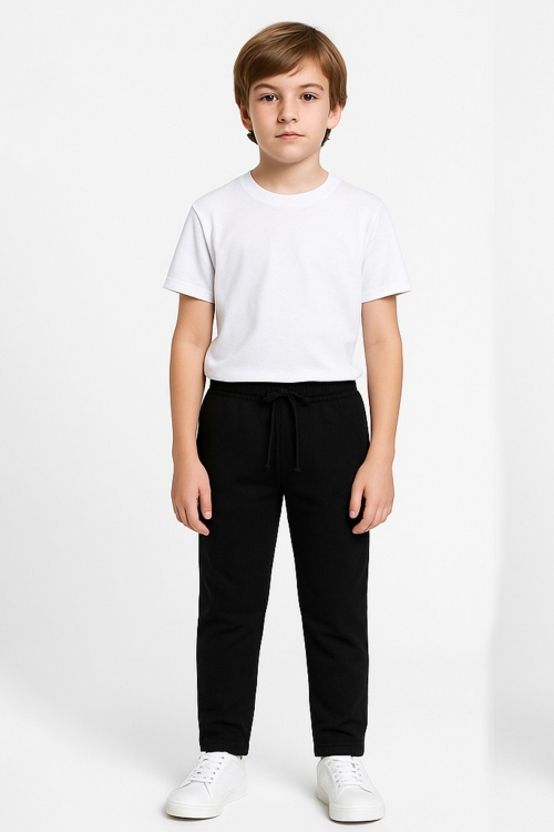 Erkek Çocuk  Beli Lastikli ve Kordonlu Likralı Okul Pantolonu 10-15 Yaş 12271