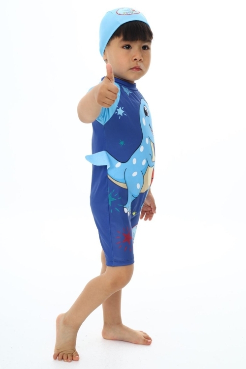 Erkek Çocuk Boneli-3 Boyutlu-Baskılı Mayo Takımı 12244