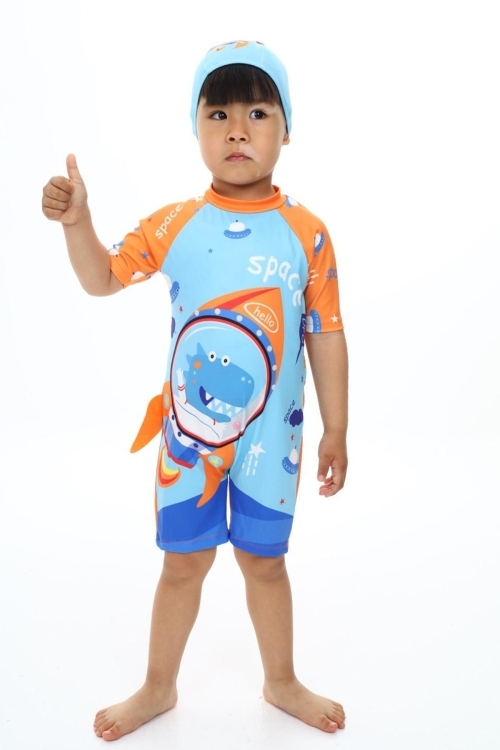 Erkek Çocuk Boneli-3 Boyutlu-Baskılı Mayo Takımı 12244