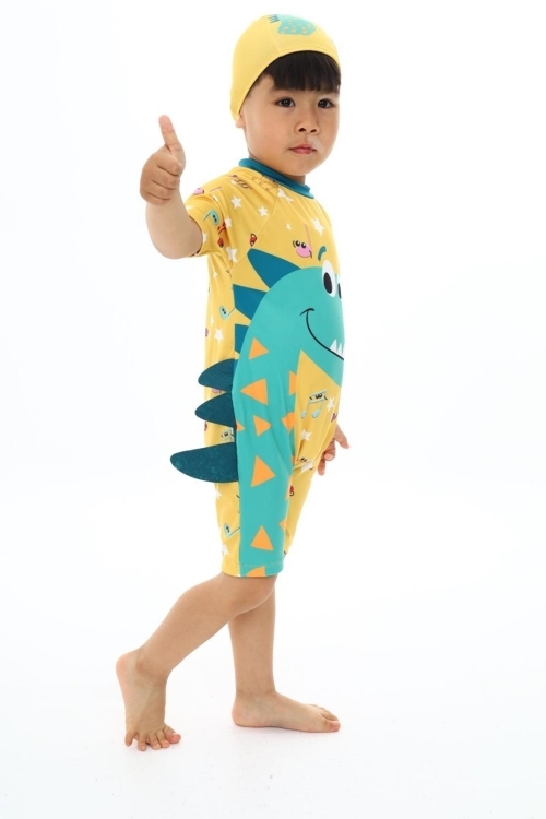 Erkek Çocuk Boneli-3 Boyutlu-Baskılı Mayo Takımı 12244