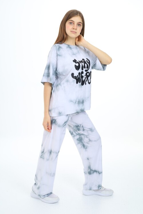 Kız Çocuk Batik Baskılı Alt-Üst Takım 12152