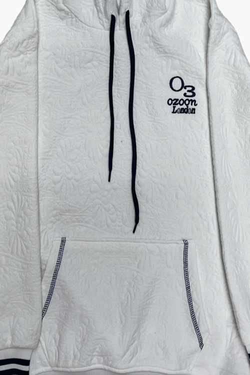 Kız Çocuk Desenli Kapüşonlu Kanguru Cepli Ribana Detaylı 3 İplik Sweatshirt 12327