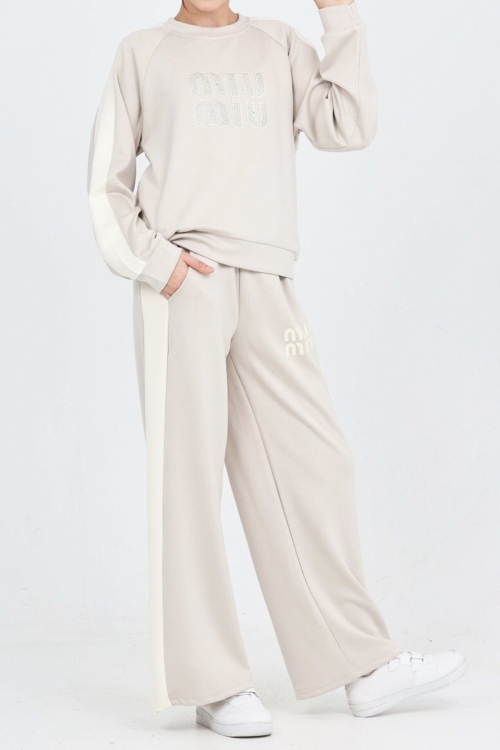 Kız Çocuk Oysho Kumaş Şerit Garni Detaylı Alt-Üst Takım 12302