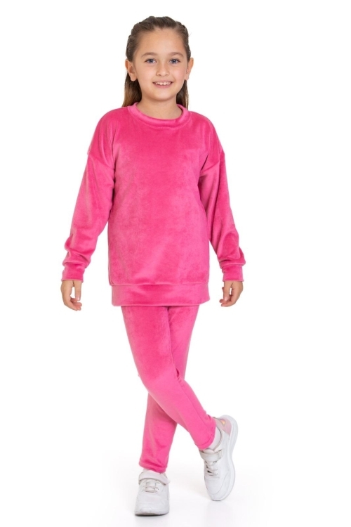 Kız Çocuk Fransız İpek Kadife Alt Üst Takım 12132