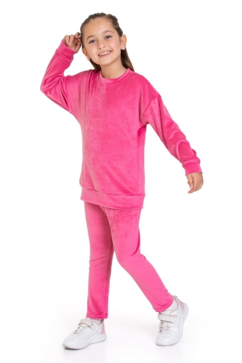 Kız Çocuk Fransız İpek Kadife Alt Üst Takım 12132