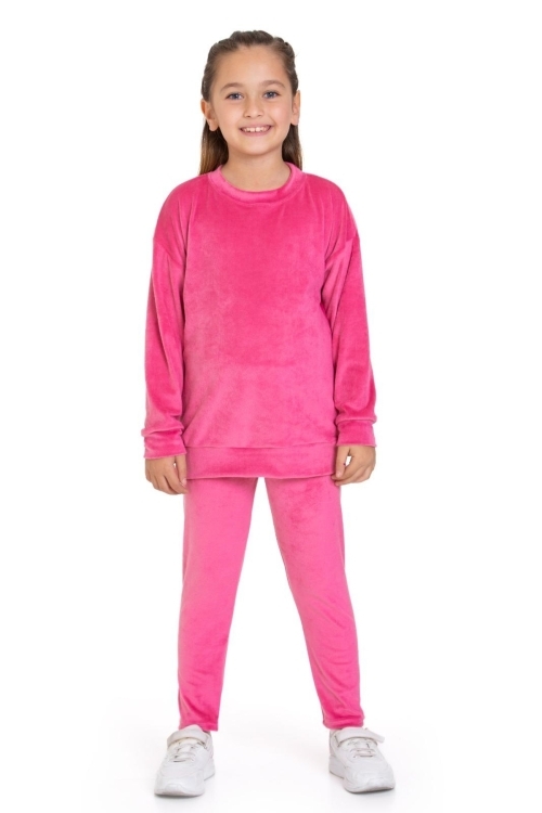 Kız Çocuk Fransız İpek Kadife Alt Üst Takım 12132