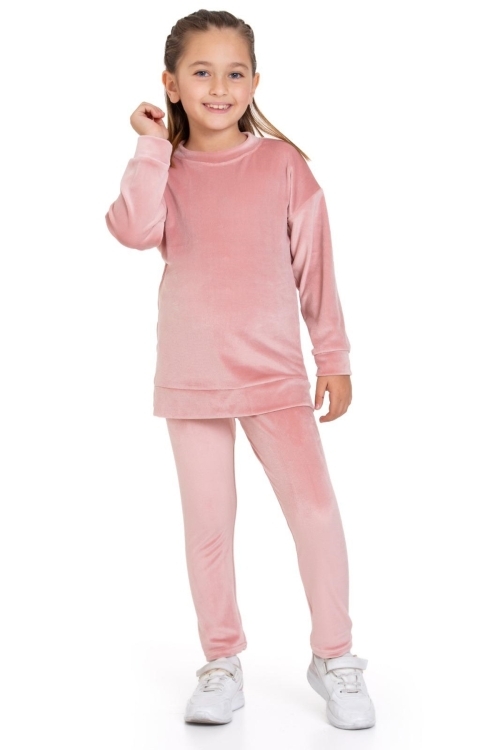 Kız Çocuk Fransız İpek Kadife Alt Üst Takım 12132