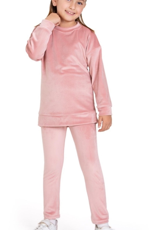 Kız Çocuk Fransız İpek Kadife Alt Üst Takım 12132