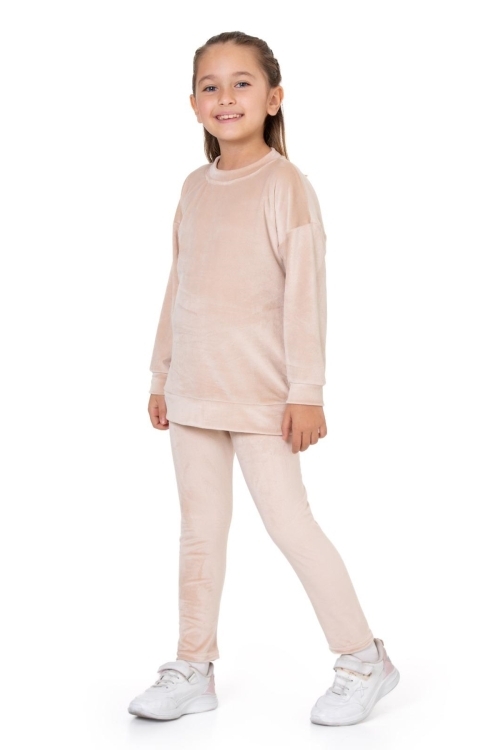 Kız Çocuk Fransız İpek Kadife Alt Üst Takım 12132