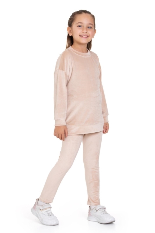 Kız Çocuk Fransız İpek Kadife Alt Üst Takım 12132