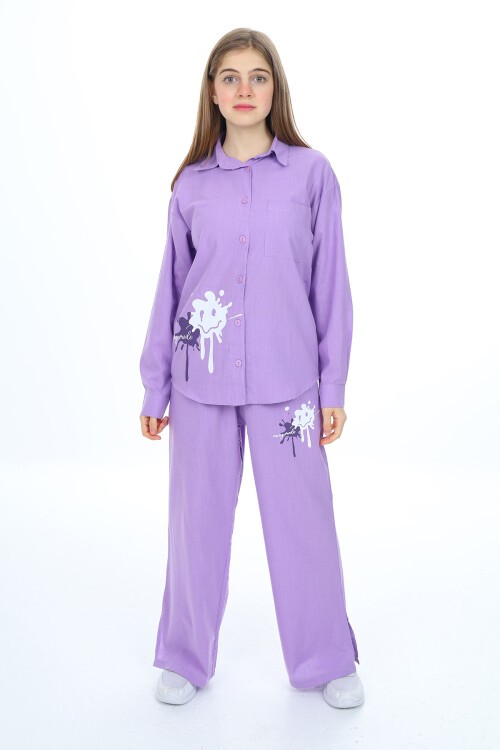 Kız Çocuk Gömlekli Alt-Üst Takım Px311