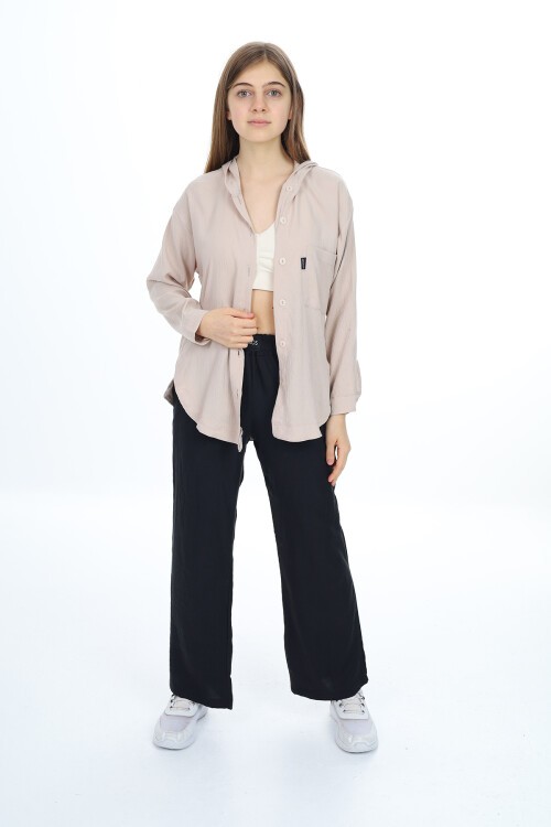 Kız Çocuk Kapüşonlu Gömlekli Takım Px309