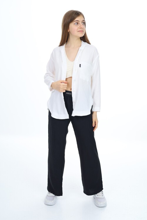 Kız Çocuk Kapüşonlu Gömlekli Takım Px309