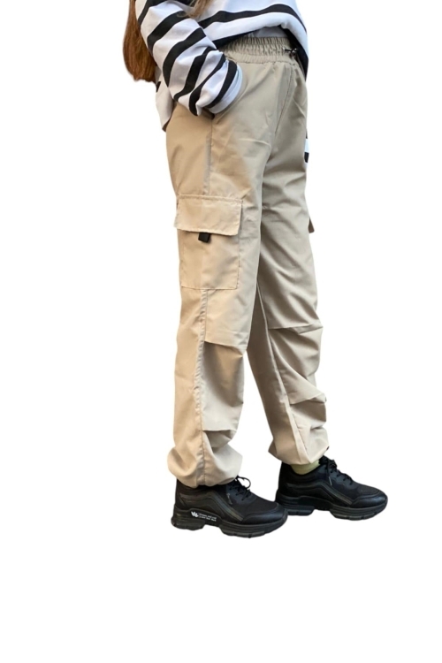 Kız Çocuk Kargo Cepli Paraşüt Pantolon 12126