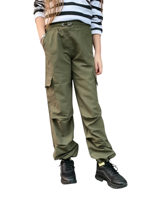 Kız Çocuk Kargo Cepli Paraşüt Pantolon 12133